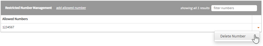 restricted number deletion