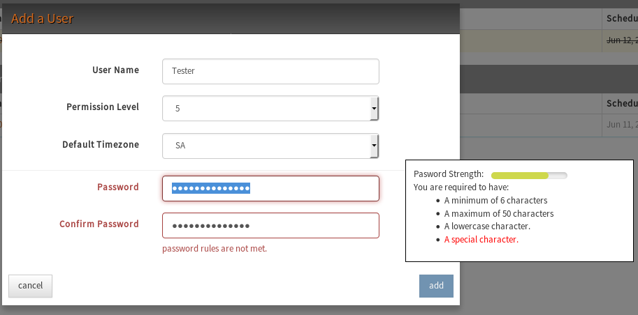 edit customer user section